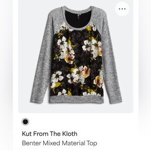 Kut From The Kloth Benter Mixed Material Top Sz S